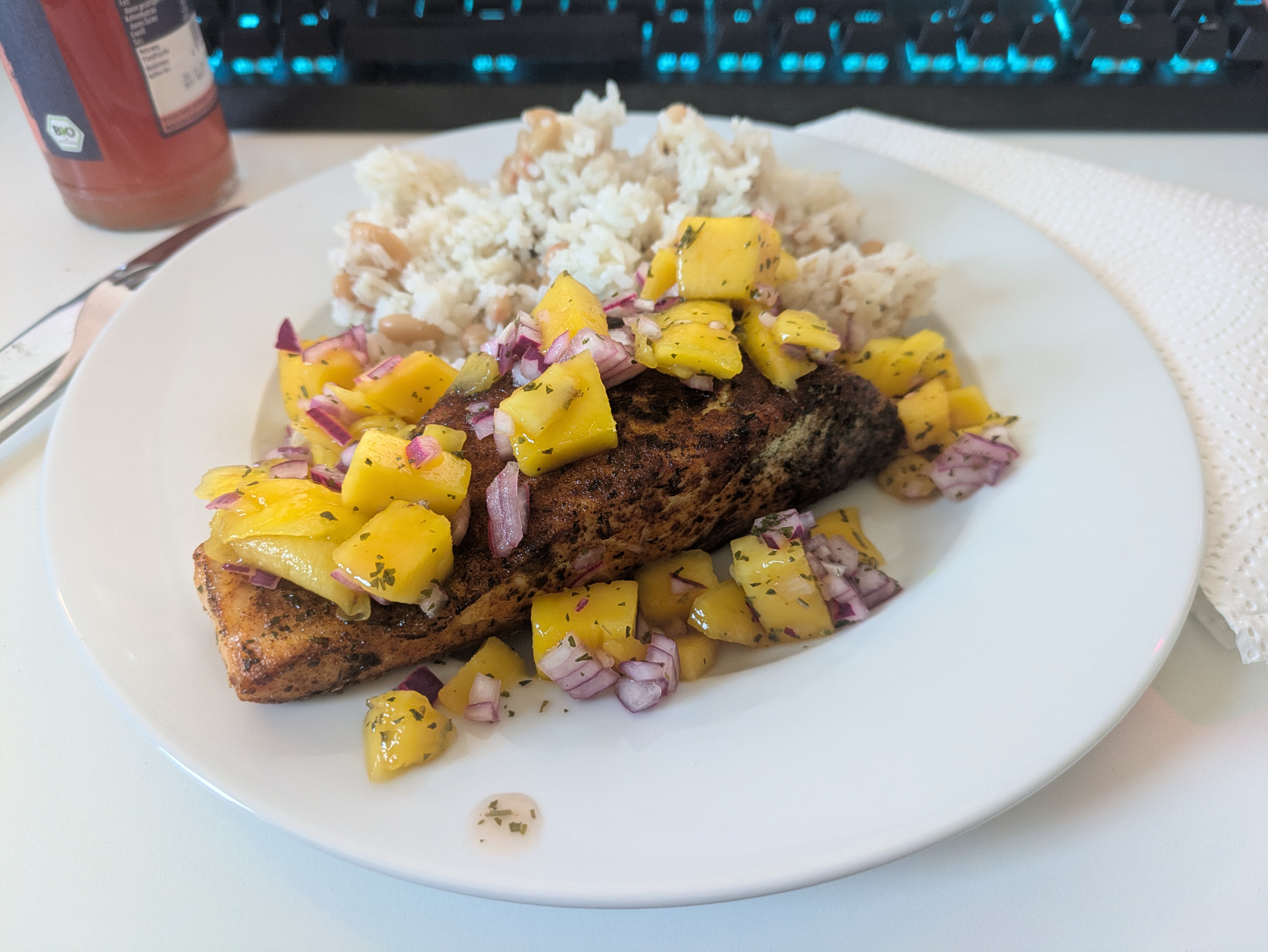 Caribbean Salmon with Mango Salsa